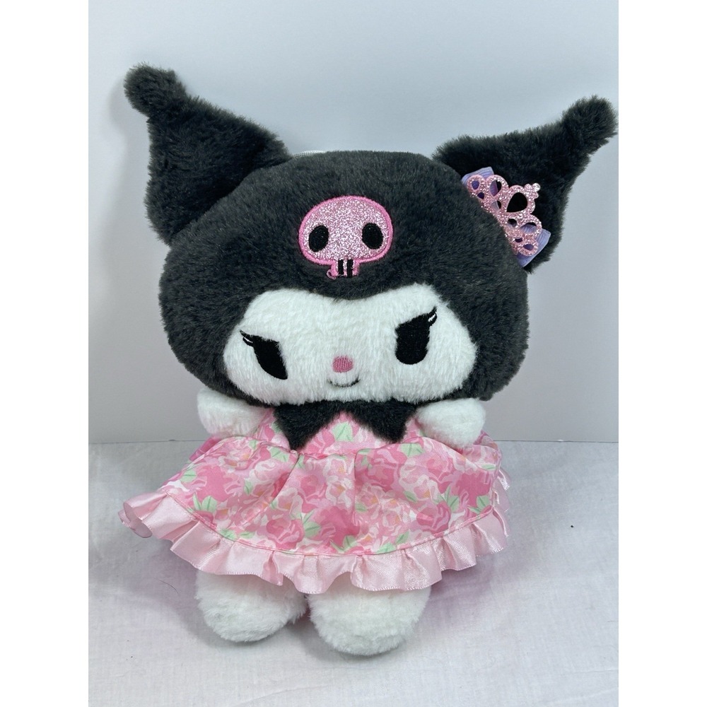 Sanrio Plush Doll Kuromi 11 inch Stuffed Gothic Hello Kitty Friends Floral Dress